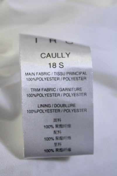 IRO Womens Knee Length Ruffle Lace Trim A Line Skirt White Size 42