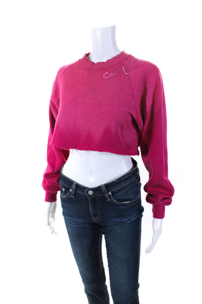 I Stole My Boyfriends Shirt Womens Crew Neck Crop California Sweater Pink Medium