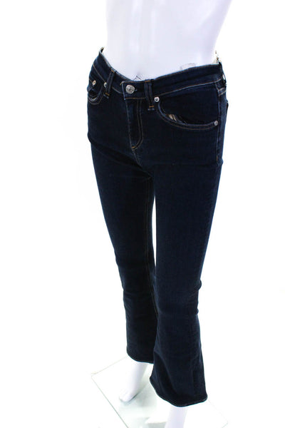Rag & Bone Jean Womens High Rise Bell Bottom Flare Jeans Pants Dark Blue Size 27