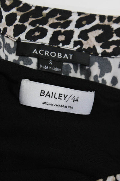 Bailey 44 Acrobat Womens Satin Leopard Print One Shoulder Top Small Medium Lot 2