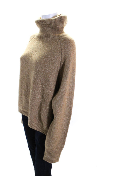 John + Jenn Womens Long Sleeve Pullover Turtleneck Sweater Brown Size L