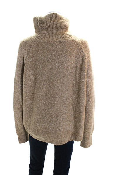 John + Jenn Womens Long Sleeve Pullover Turtleneck Sweater Brown Size L