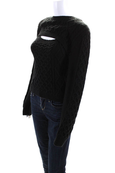 Anthropologie Womens Cotton Knitted Pullover Sweater Tops Set Black Size L