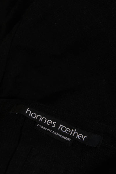 Hannes Roether Womens Long Sleeve Scoop Neck Drawstring Shirt Black Size XS