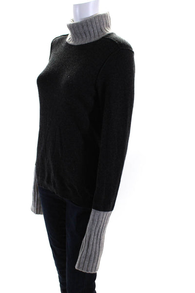 Magaschoni Womens Pullover Cashmere Turtleneck Sweater Gray Size Medium