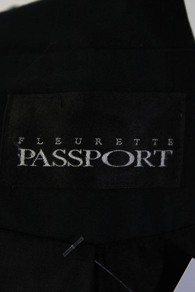 Fleurette Passport Womens Buttoned Collared Long Sleeved Jacket Dark Blue Size M