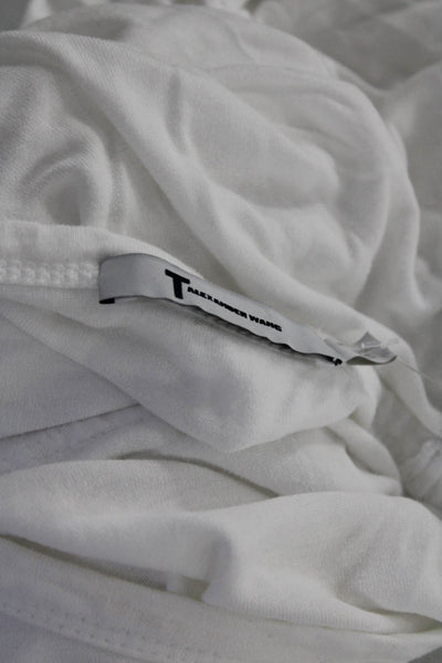 T Alexander Wang Womens Jersey Knit Long Sleeve Crewneck Shirt White Size XS