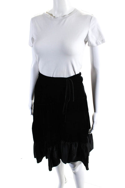 Laundry by Shelli Segal Womens Black Velour Floral Blazer Skirt Set Size 6