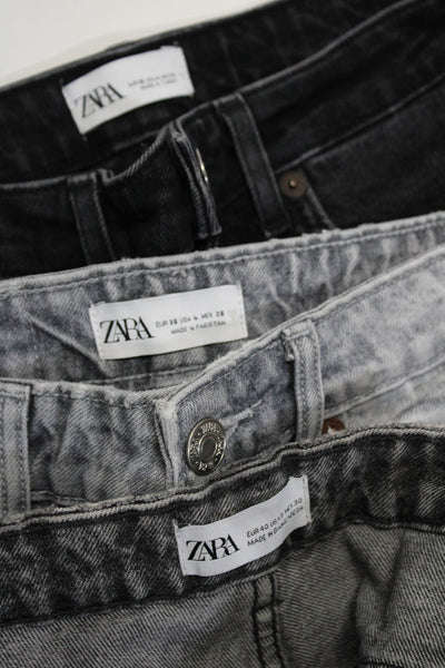 Zara Womens Denim Shorts Ripped Jeans Black Cotton Size 8 4 Lot 3