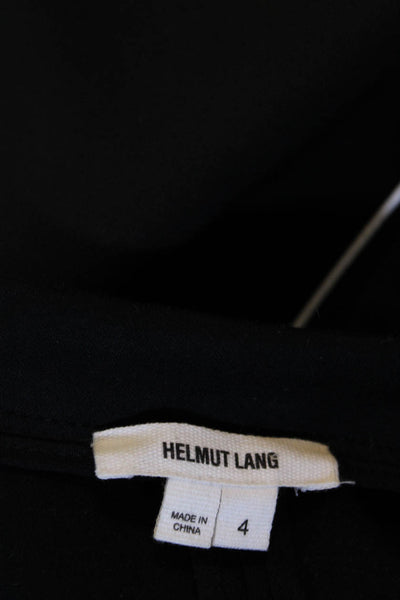 Helmut Lang Womens Single Button Deep V Neck Light Blazer Jacket Black Size 4