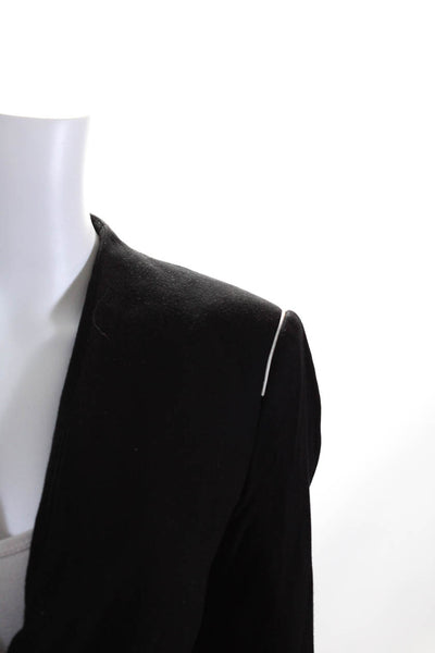 Helmut Lang Womens Single Button Deep V Neck Knit Jacket Black Size 2