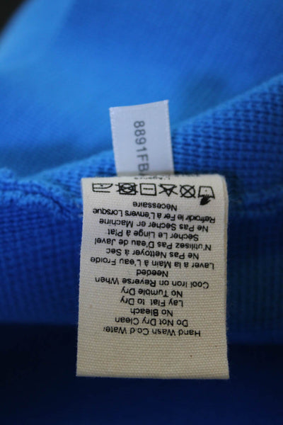 L'Agence Womens Knit Double Breasted Blazer Jacket Blue Cotton Size Medium