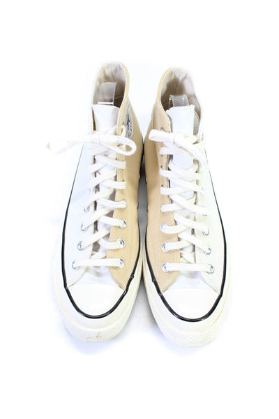 Converse Womens Lace Up Split High Top Sneakers White Brown Canvas Size 10