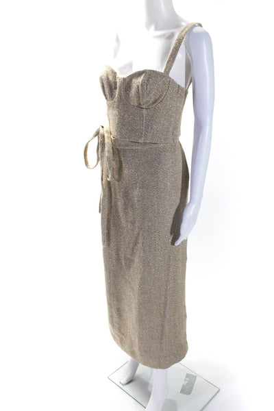 Rosie Assoulin Womens Tank Top A Line Skirt Set Beige White Cotton Size 6