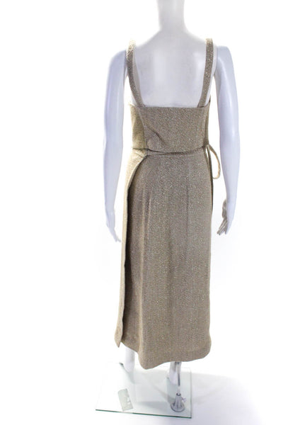 Rosie Assoulin Womens Tank Top A Line Skirt Set Beige White Cotton Size 6