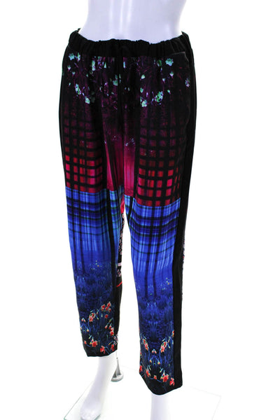 Clover Canyon Womens Multicolor Print Drawstring Straight Leg Pants Size L