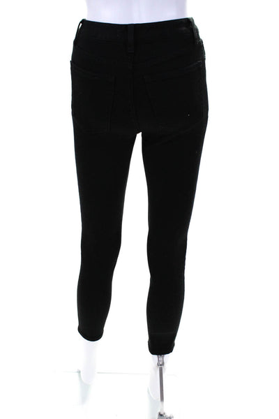 Moussy Womens Cotton Buttoned Zipped Skinny Leg Casual Pants Black Size EUR24