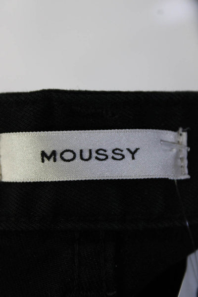 Moussy Womens Cotton Buttoned Zipped Skinny Leg Casual Pants Black Size EUR24