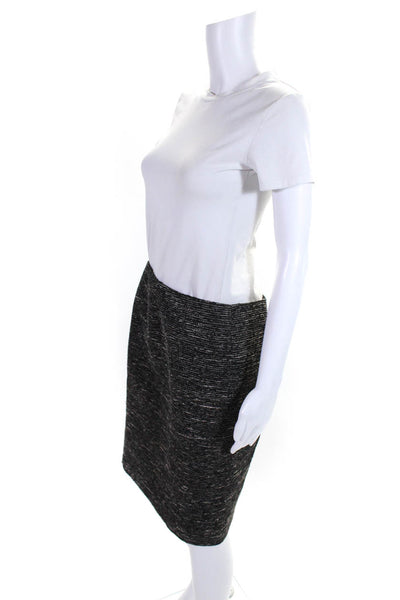 Vince Camuto Womens Black Textured Zip Back Lined Pencil Skirt Size 6