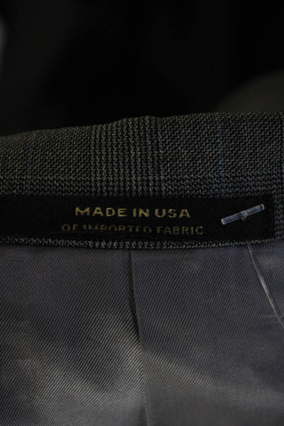Hart Schaffner Marx Mens Wool Striped Print Buttoned Blazer Gray Size EUR42L