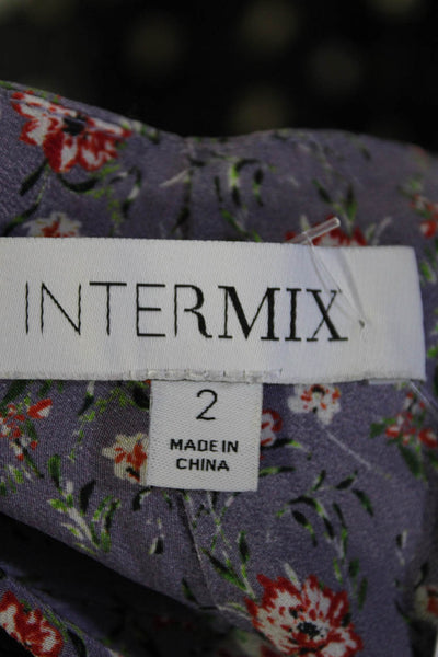Intermix Womens Floral Print V-Neck Asymmetrical Hem Sundress Multicolor Size 2
