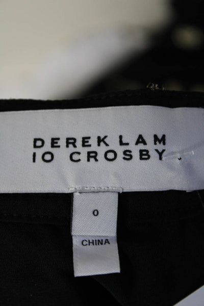 Derek Lam 10 Crosby Womens Metallic Spotted Print Lined Midi Skirt Black Size 0