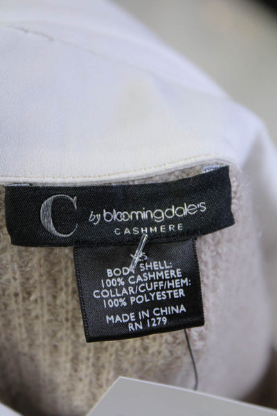 C by Bloomingdales Women's Long Sleeves Cashmere Pullover Sweater Beige Size XS