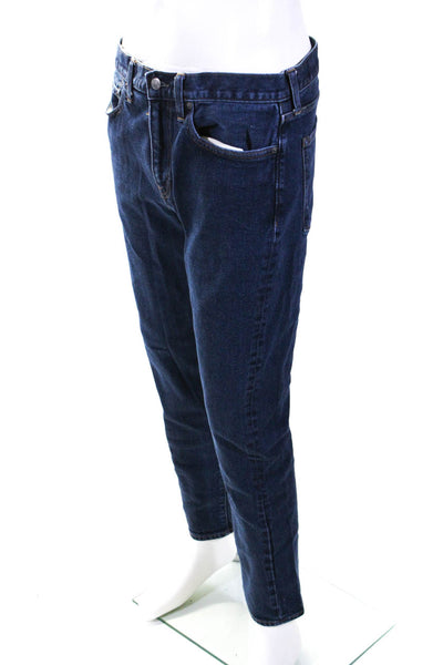 J Crew Mens Blue Indigo Dark Wash Cotton Straight Leg Jeans Size 34X30
