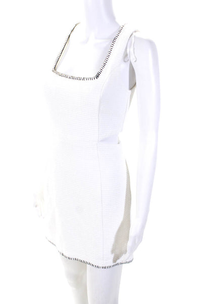 Zara Womens Cut Out Knit Sweater Sheath Dresses White Gray Small Medium Lot 2