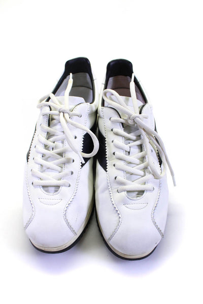 Christian Dior Womens Lace Up Side Logo Low Top Sneakers White Black Size 39.5