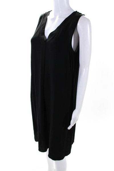 Eileen Fisher Womens V-Neck Sleeveless Pullover Knee Length Dress Black Size S