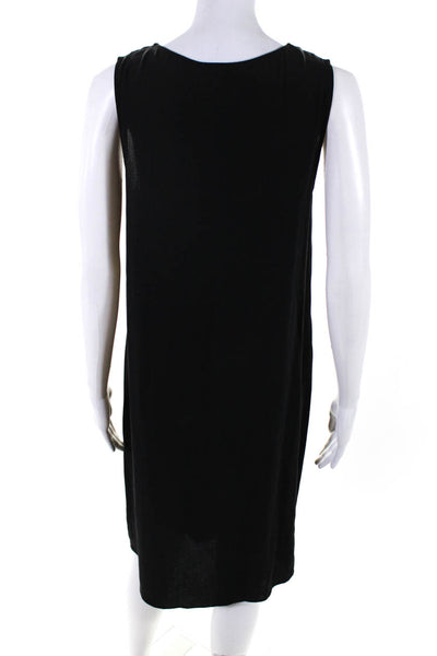 Eileen Fisher Womens V-Neck Sleeveless Pullover Knee Length Dress Black Size S