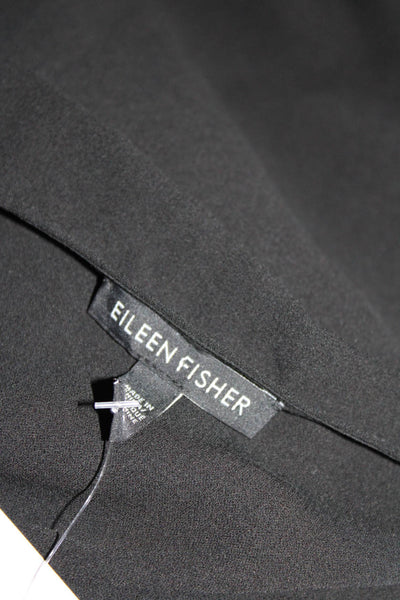 Eileen Fisher Womens V-Neck Sleeveless Pullover Knee Length Dress Black Size S