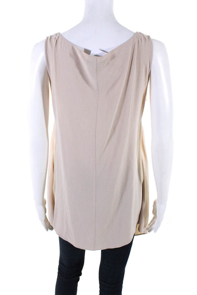 Eileen Fisher Womens Silk Round Neck Sleeveless Tie Front Pullover Blouse Top Be