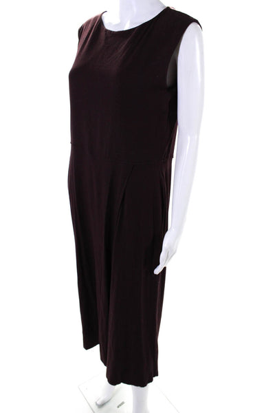 Eileen Fisher Womens Sleeveless Wide Leg Jumpsuit Burgundy Size S