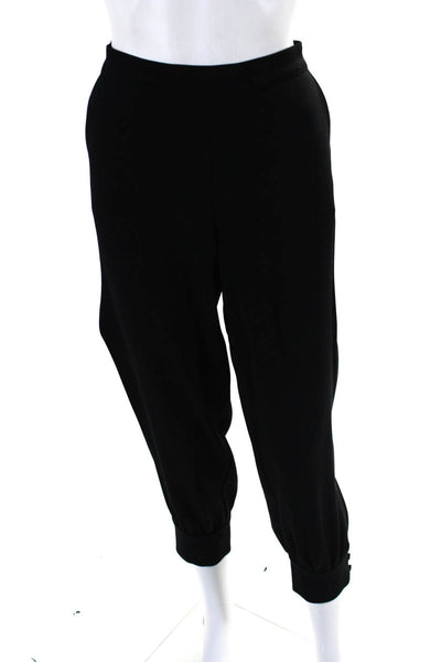 Drew Womens High Rise Elastic Waistband Cropped Jogger Crepe Pants Black Size 6