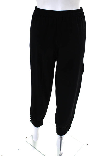 Drew Womens High Rise Elastic Waistband Cropped Jogger Crepe Pants Black Size 6