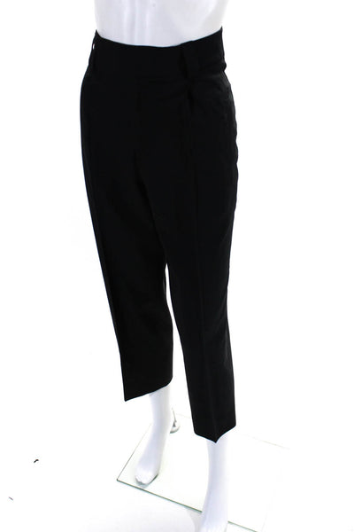 J Crew Collection Womens Zipper Fly Mid Rise Pleated Dress Pants Black Size 6