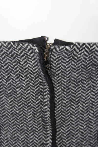 Dolce & Gabbana Womens Wool Herringbone Strapless Sheath Dress Black Size 42