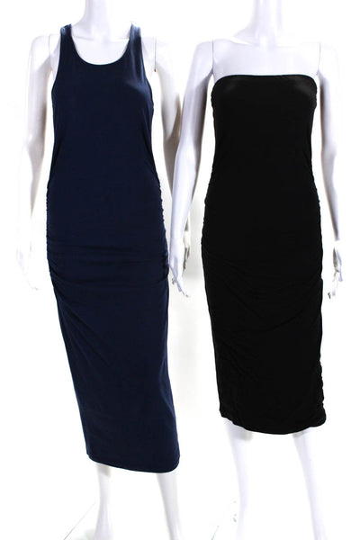 Michael Stars Velvet Womens Cotton Sleeveless Maxi Dress Navy Size L M Lot 2