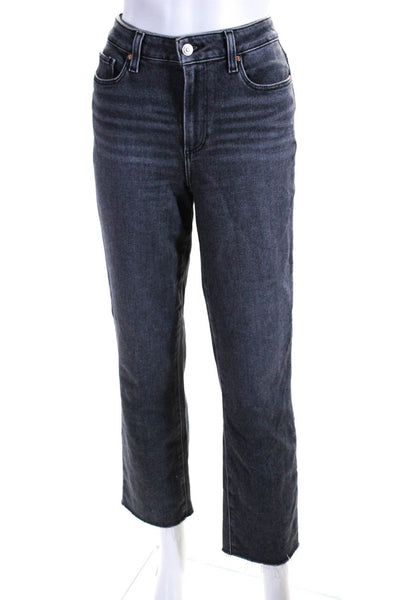 Paige Womens Cotton Five Pocket Button Close Mid-Rise Tapered Jeans Gray Size 28