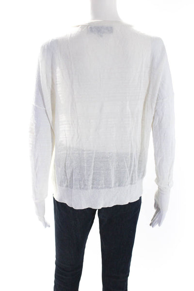 Rag & Bone Womens Long Sleeves Sweater White Cotton Blend Size Small