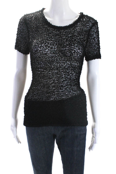 Rag & Bone Womens Short Sleeves Crew Neck Sweater Black Wool Size Small