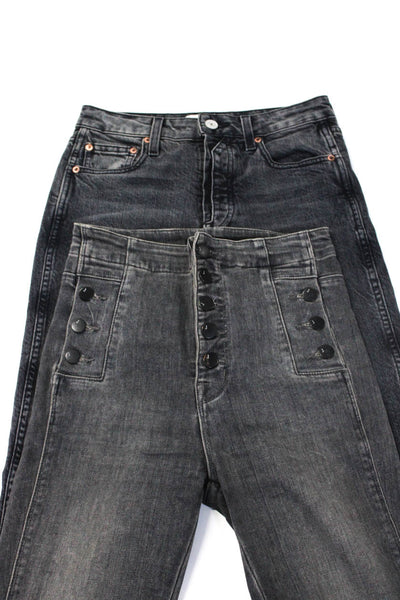 Trave J Brand Womens Slim Cut Jeans Black Size 24 Lot 2