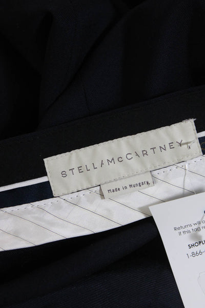 Stella McCartney Womens Wool Mid Rise Straight Leg Pants Trousers Navy Size 38