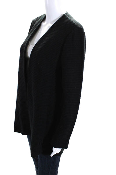 Eileen Fisher Women's Round Neck Open Front Long Sleeves Cardigan Black Size XS