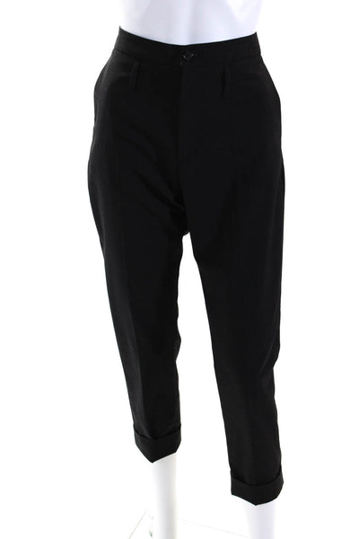 Hope Women's Button Closure Cuff Hem Straight Leg Dress Pant Black Size 36