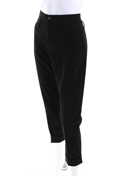 Hope Women's Button Closure Cuff Hem Straight Leg Dress Pant Black Size 36