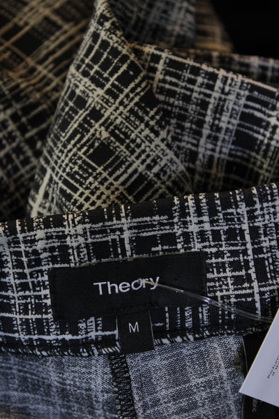 Theory Women's Elastic Waist Pull-On Skinny Texture Dress Pant Black Size M