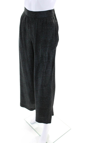 Eileen Fisher Women's Elastic Waist Pleated Front Wide Leg Pant Black Size 6